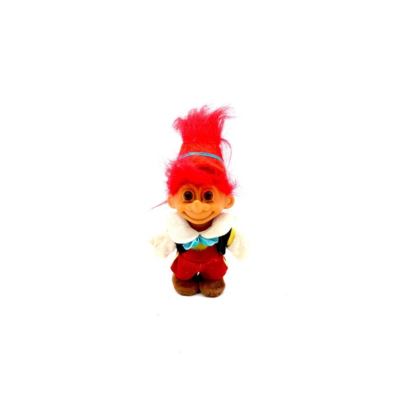 Russ Berrie Other - Vintage Russ Berrie‎ Pinocchio Troll Doll 1990s Red Hair Fairy Tale Collectible